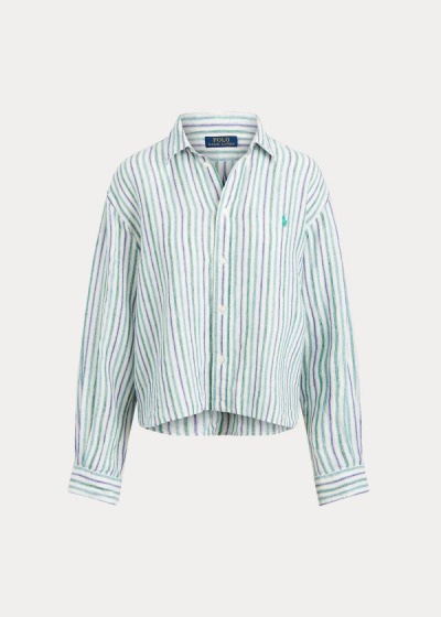 Camisa Polo Ralph Lauren Striped Linen Mulher 30621-QWYA